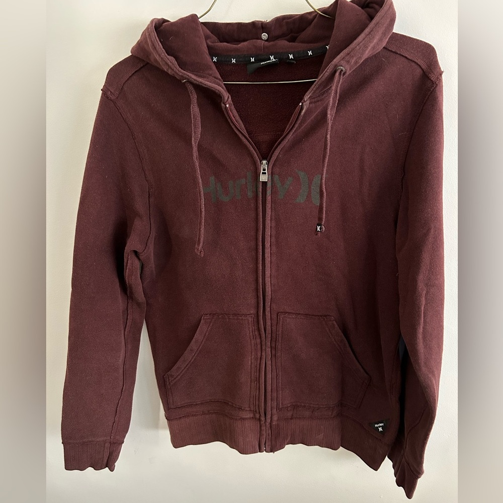 Hurley Burgundy Full-Zip Hoodie